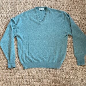 Vintage Teal V-Neck Sweater